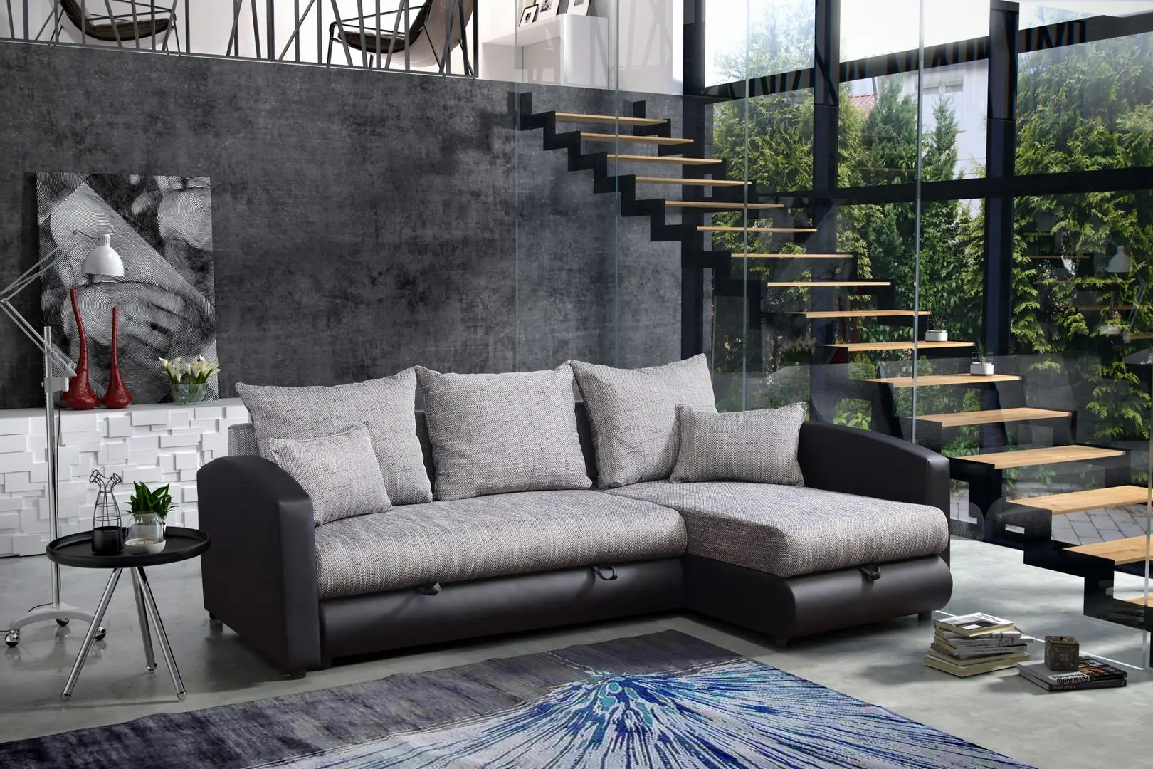 Диван угловой Platan Nina 03 (Black/Gray) - 4