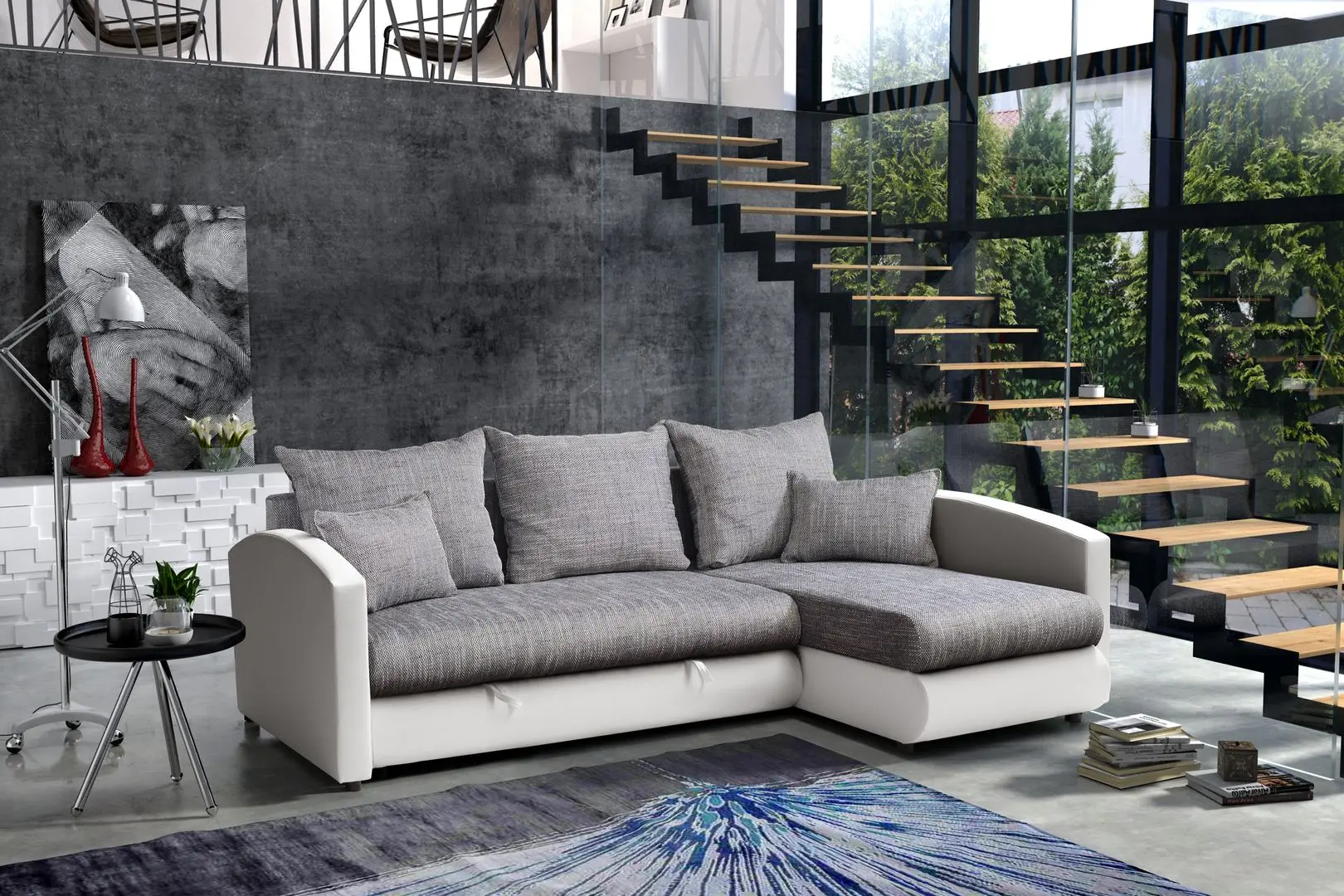 Диван угловой Platan Nina 04 (White/Gray) - 2