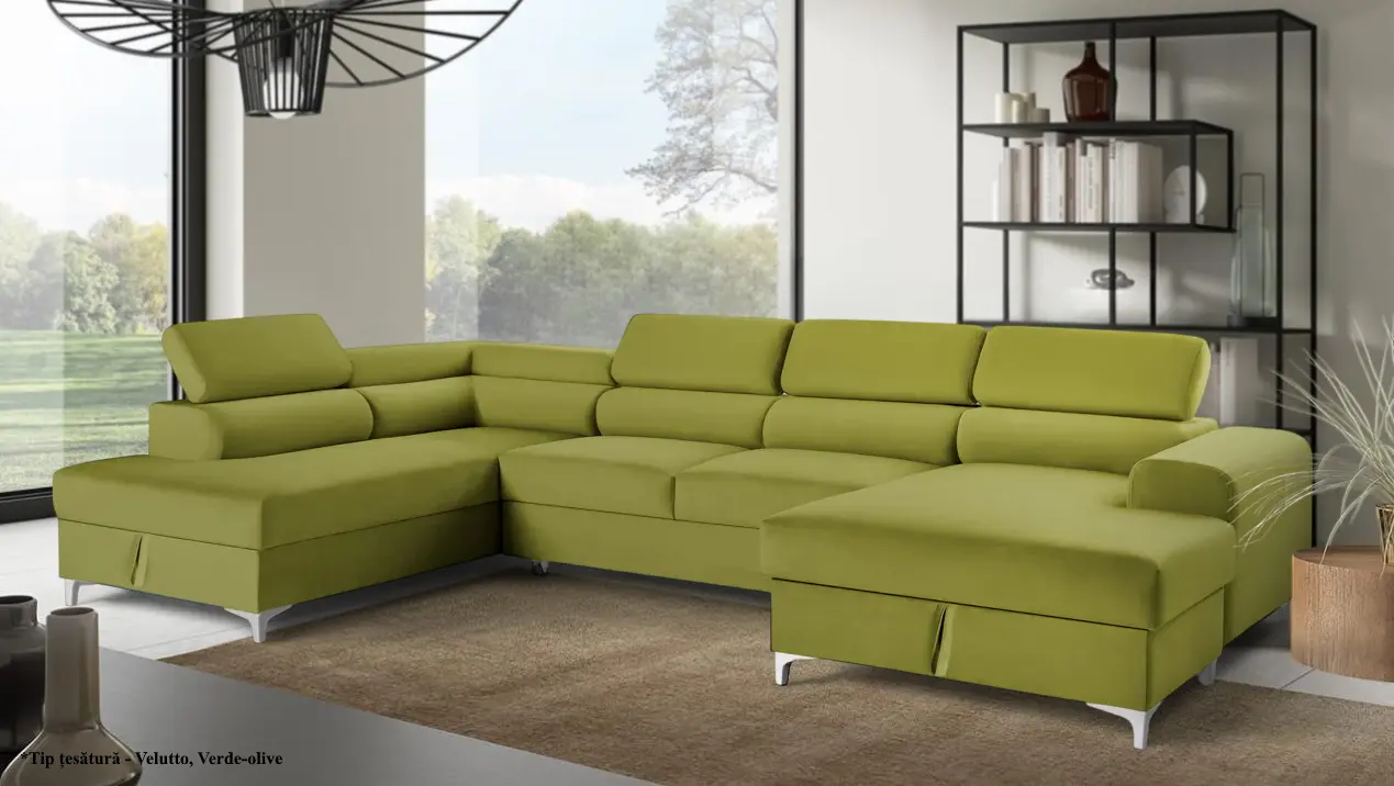 Canapea in forma de U Prestige Time New Velutto stanga