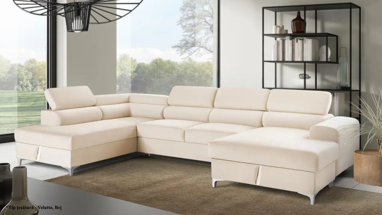 Canapea in forma de U Prestige Time New Velutto stanga