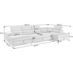 Canapea in forma de U Prestige Time New Velutto stanga Thumb