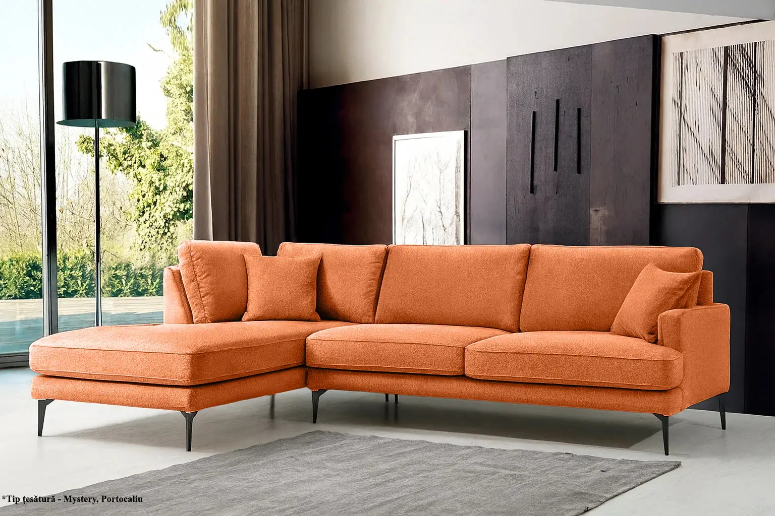 Canapea de colt Prestige Azzuro Mystery/Velutto stanga