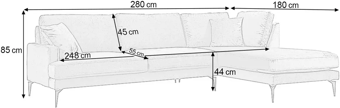 Canapea de colt Prestige Azzuro Mystery/Velutto stanga