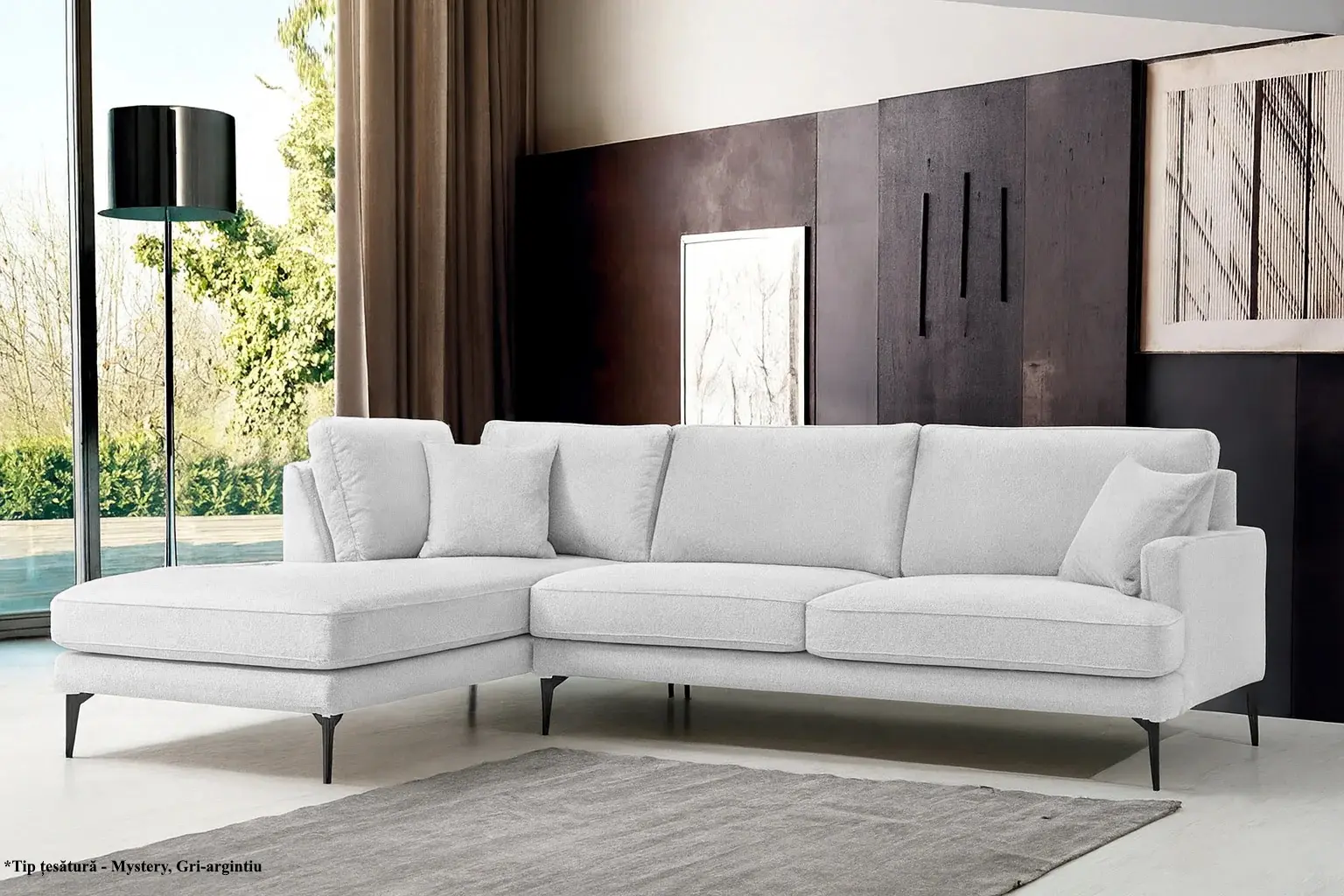 Canapea de colt Prestige Azzuro Mystery/Velutto stanga