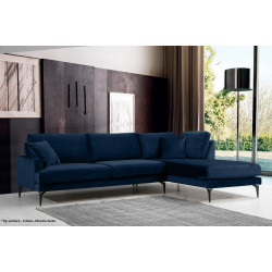 Canapea de colt Prestige Azzuro Mystery/Velutto dreapta Thumb