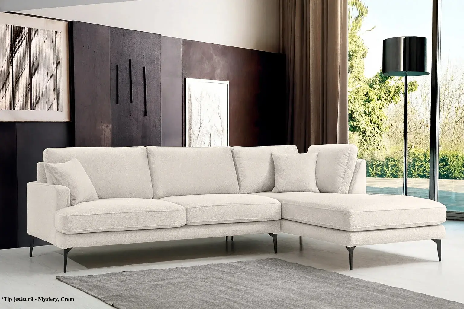 Canapea de colt Prestige Azzuro Mystery/Velutto dreapta