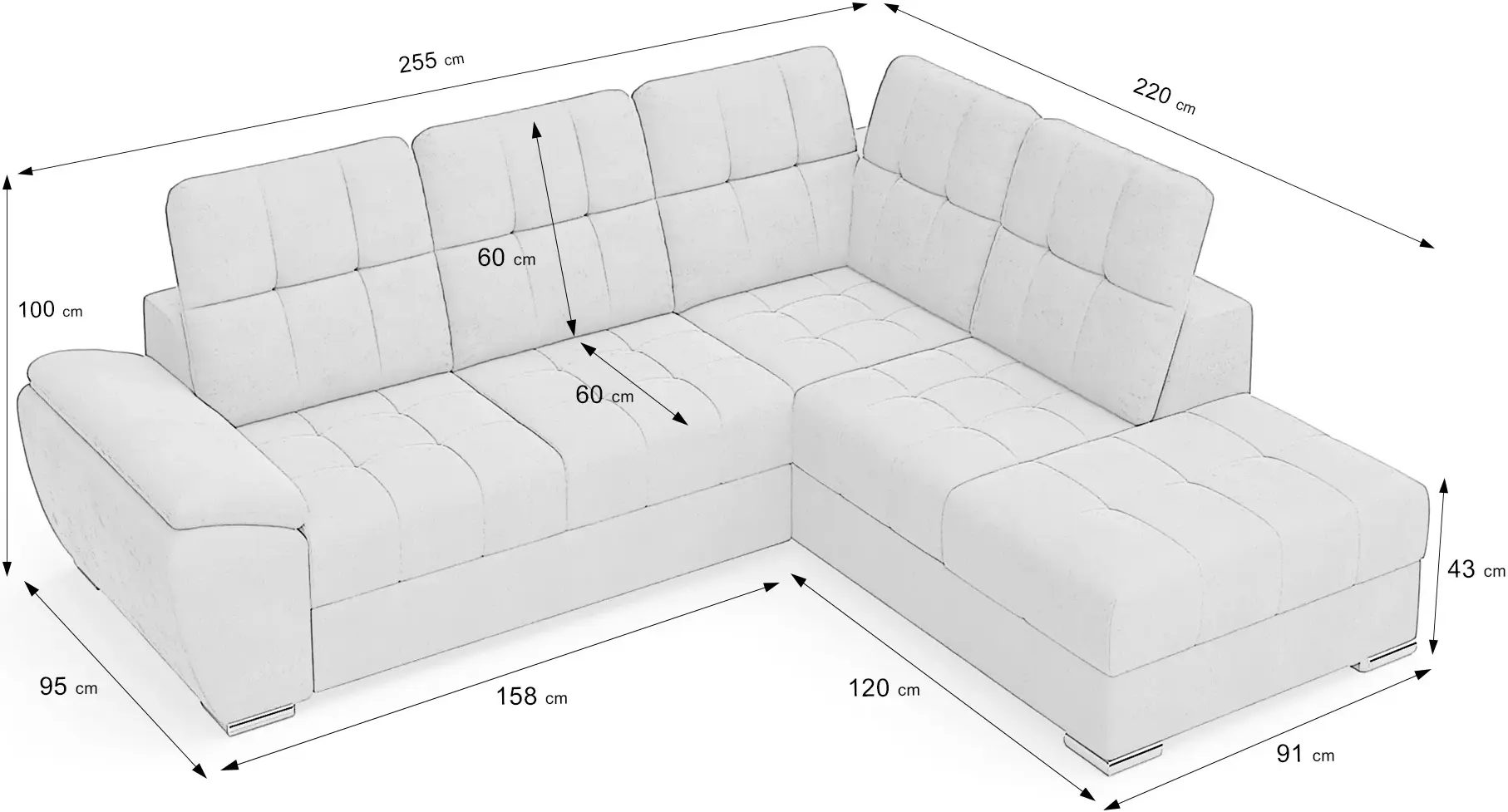 Canapea de colt Prestige Enzo New Enjoy dreapta