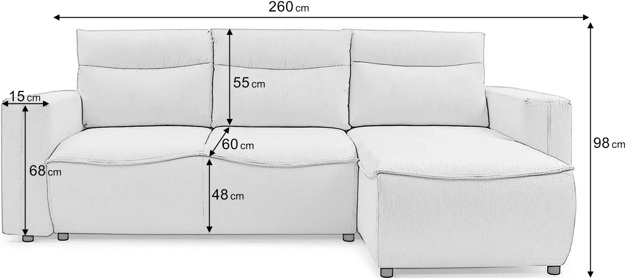 Canapea de colt Prestige Halson Fjord stanga