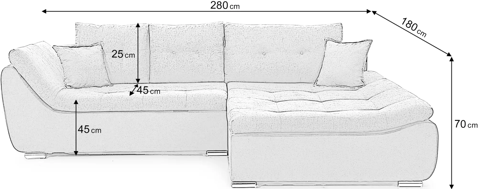 Canapea de colt Prestige Lorenzo Enjoy dreapta