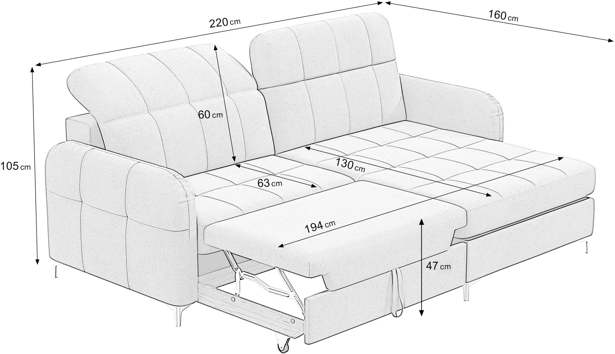 Canapea de colt Prestige Studio Whisper stanga