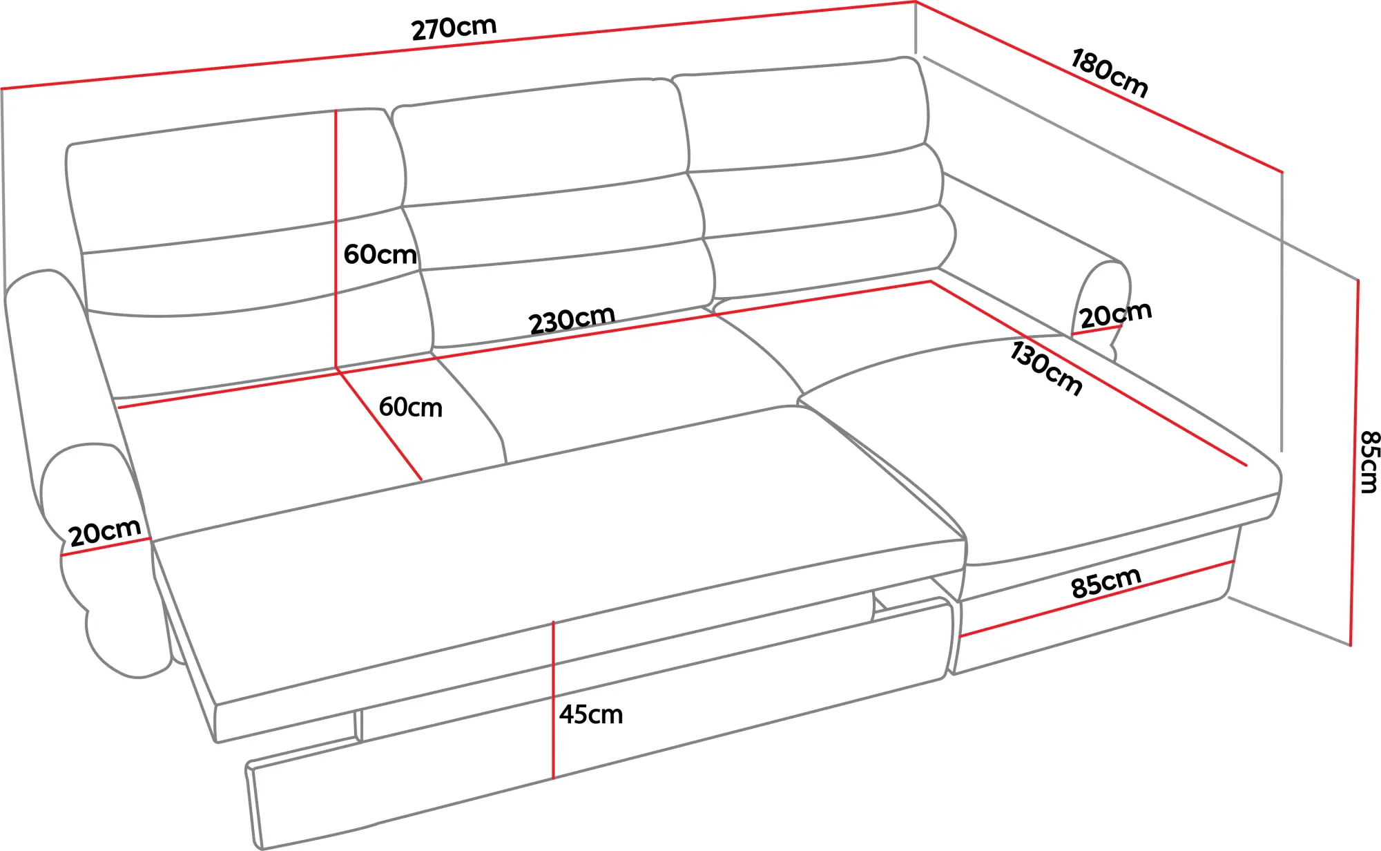 Canapea de colt Prestige Tenerife Enjoy dreapta