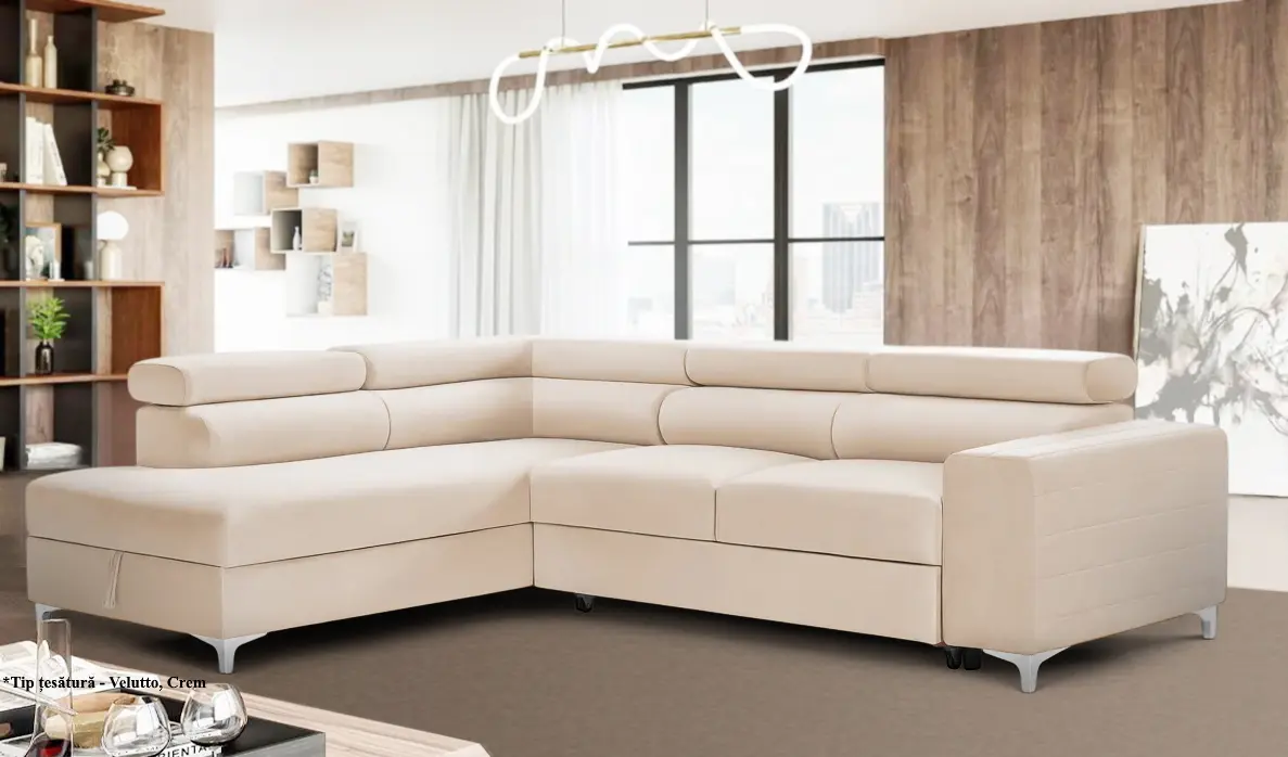 Canapea de colt Prestige Time New Velutto stanga