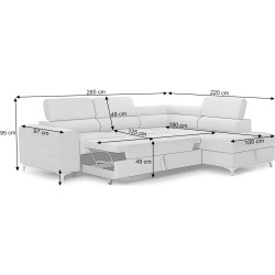 Canapea de colt Prestige Time New Velutto dreapta Thumb