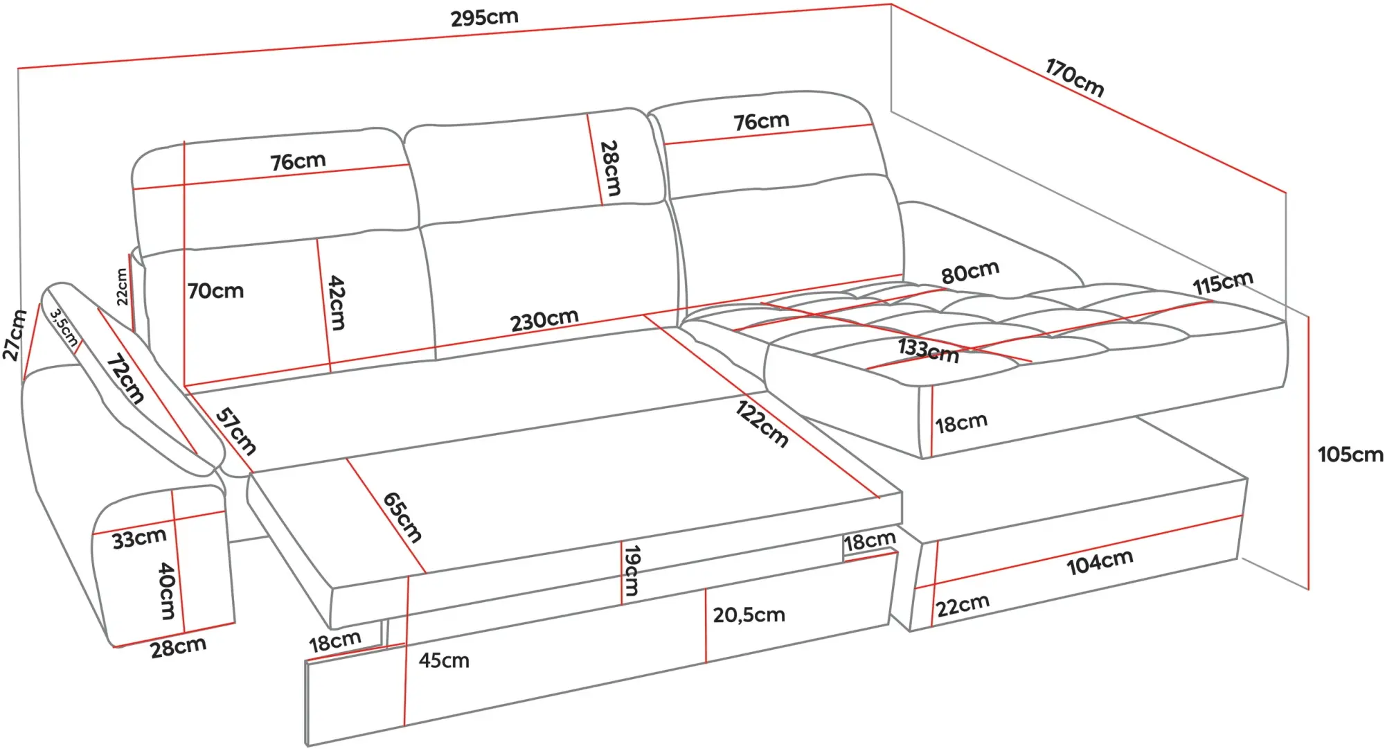 Canapea de colt Prestige Trendy Memphis/Enjoy stanga