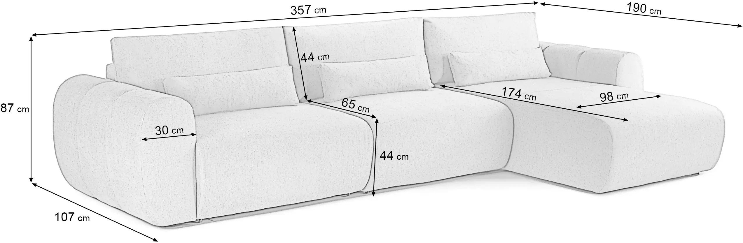 Canapea de colt Prestige Versa Loft dreapta