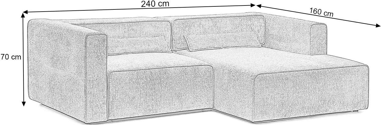 Canapea de colt Prestige Zanetto 2C Onyx stanga