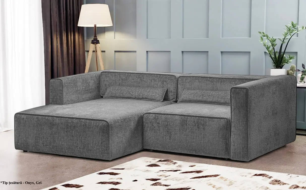 Canapea de colt Prestige Zanetto 2C Onyx stanga