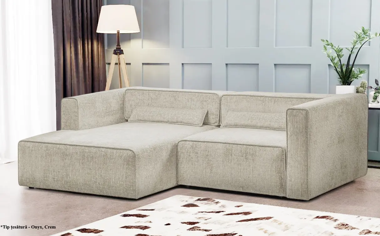 Canapea de colt Prestige Zanetto 2C Onyx stanga