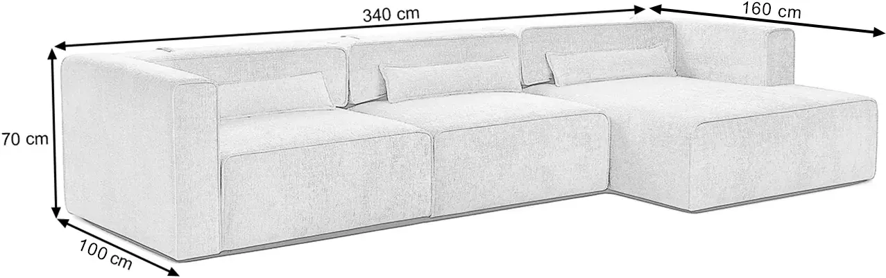 Canapea de colt Prestige Zanetto 4C Onyx stanga