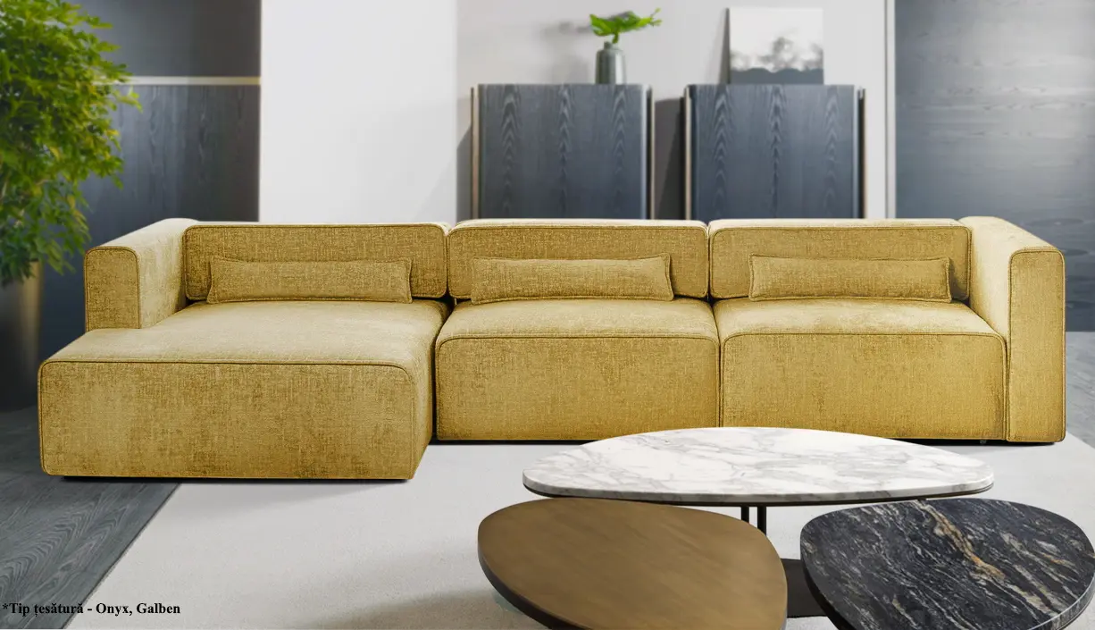 Canapea de colt Prestige Zanetto 4C Onyx stanga