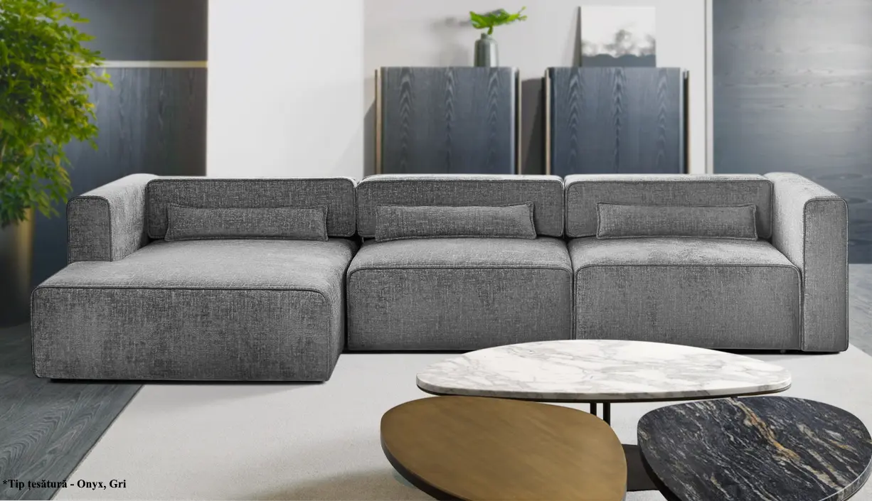 Canapea de colt Prestige Zanetto 4C Onyx stanga