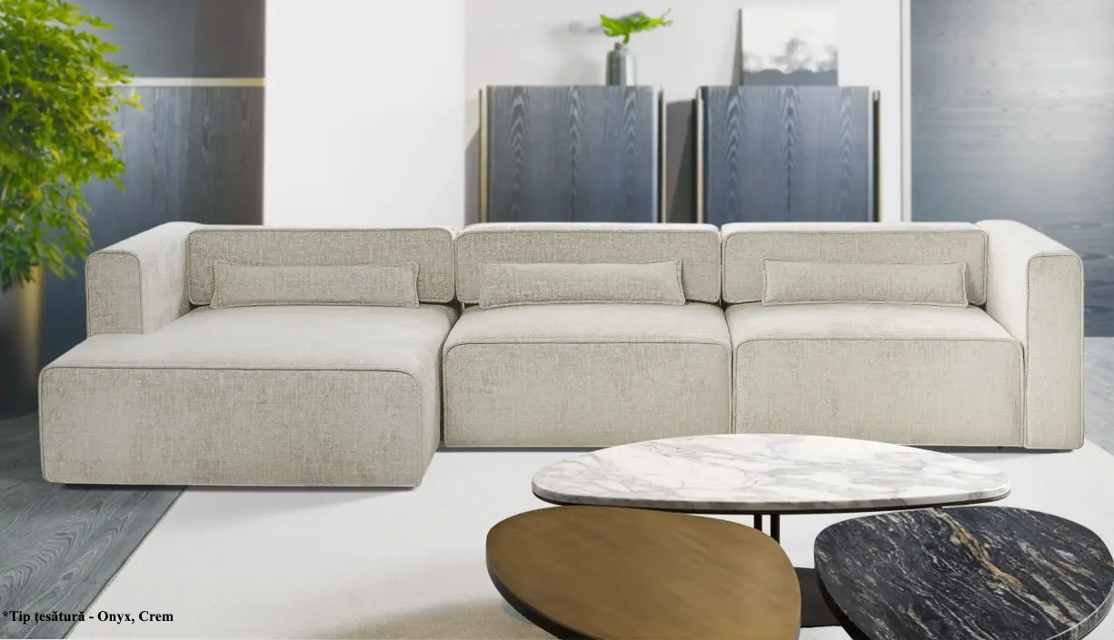 Canapea de colt Prestige Zanetto 4C Onyx stanga