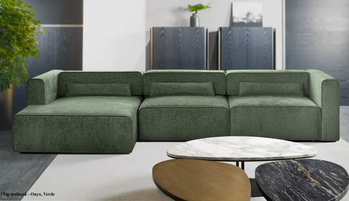 Canapea de colt Prestige Zanetto 4C Onyx stanga