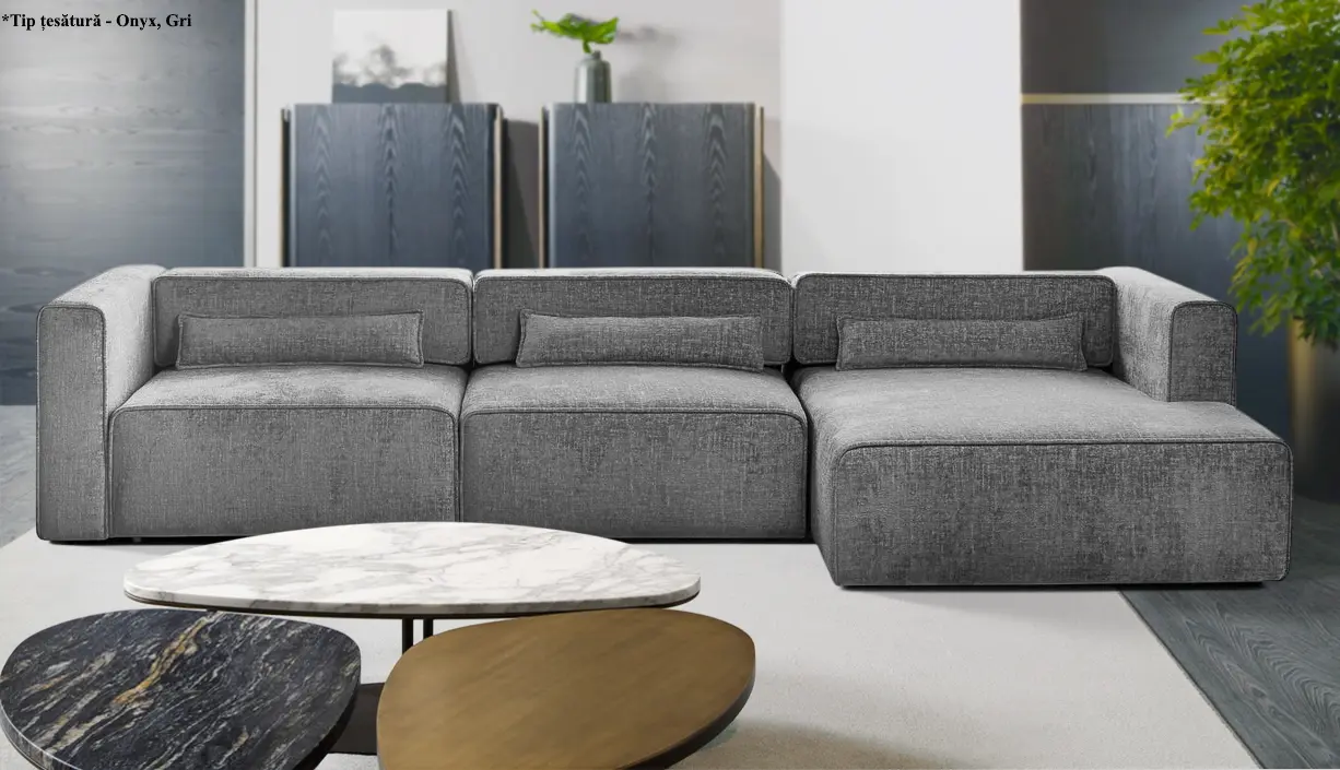 Canapea de colt Prestige Zanetto 4C Onyx dreapta