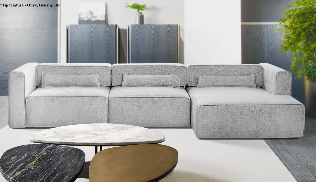 Canapea de colt Prestige Zanetto 4C Onyx dreapta