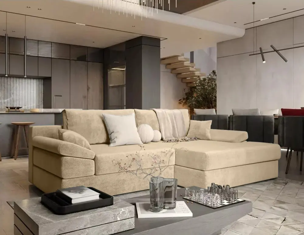 Диван угловой Sofyno Atlas Silk Rosa 18 Right (Beige)