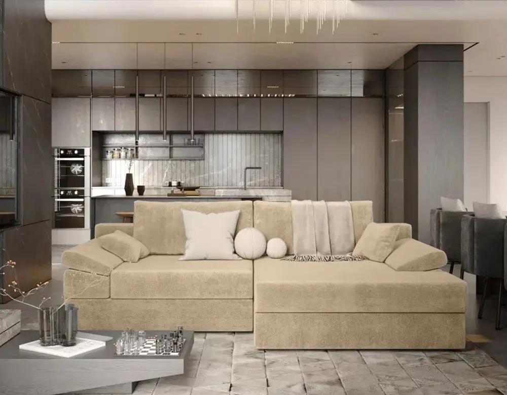 Диван угловой Sofyno Atlas Silk Rosa 18 Right (Beige)