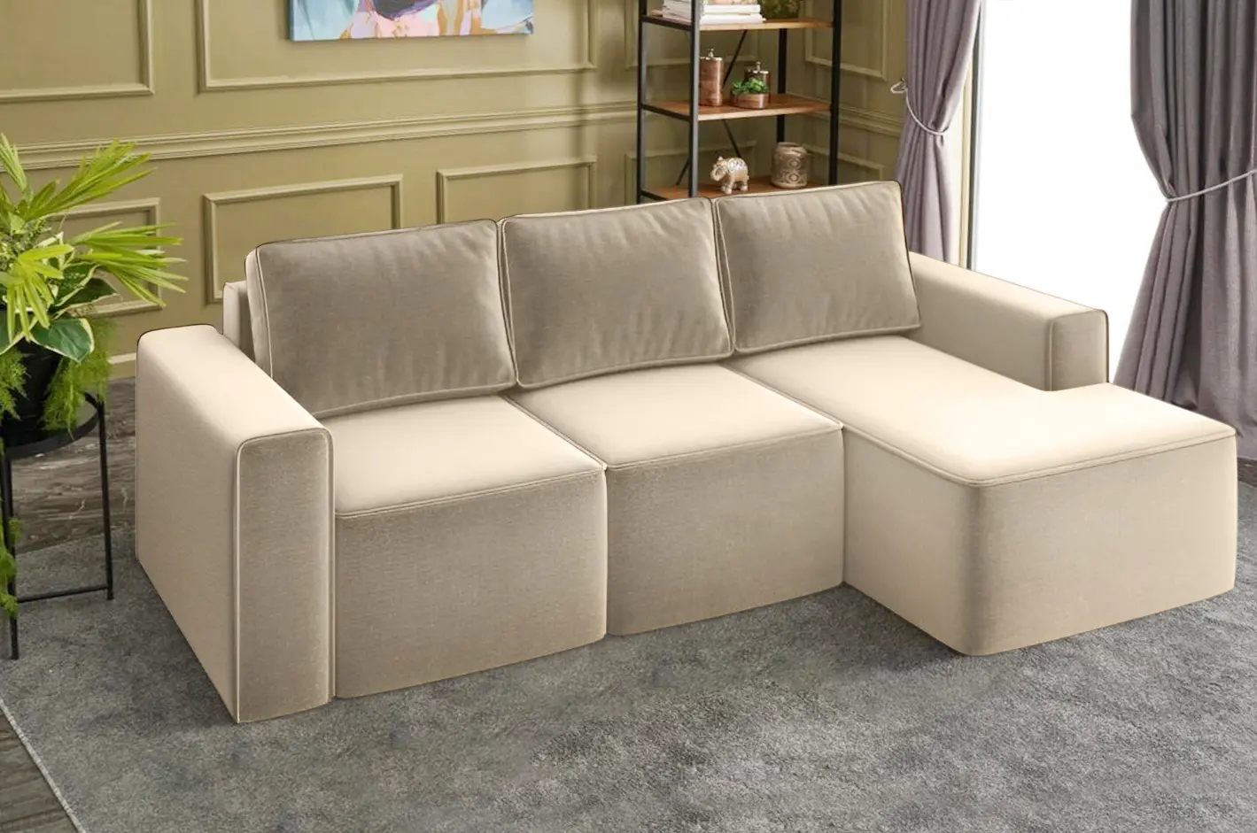 Диван угловой Sofyno Hugo Pola 6 Right (Beige)