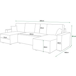 Canapea in forma de U Space Meble Amber U Poso 03 (Latte) Thumb