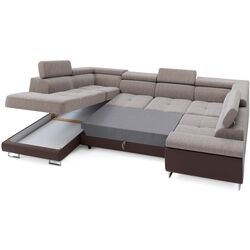 Диван П-образный Space Meble Anton U L+L Kornet 04/D33 (Brown/Brown Dark) Thumb