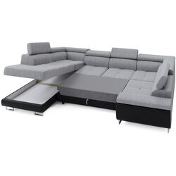 Диван П-образный Space Meble Anton U L+L Sawana 05/D511 (Gray Dark/White) Thumb