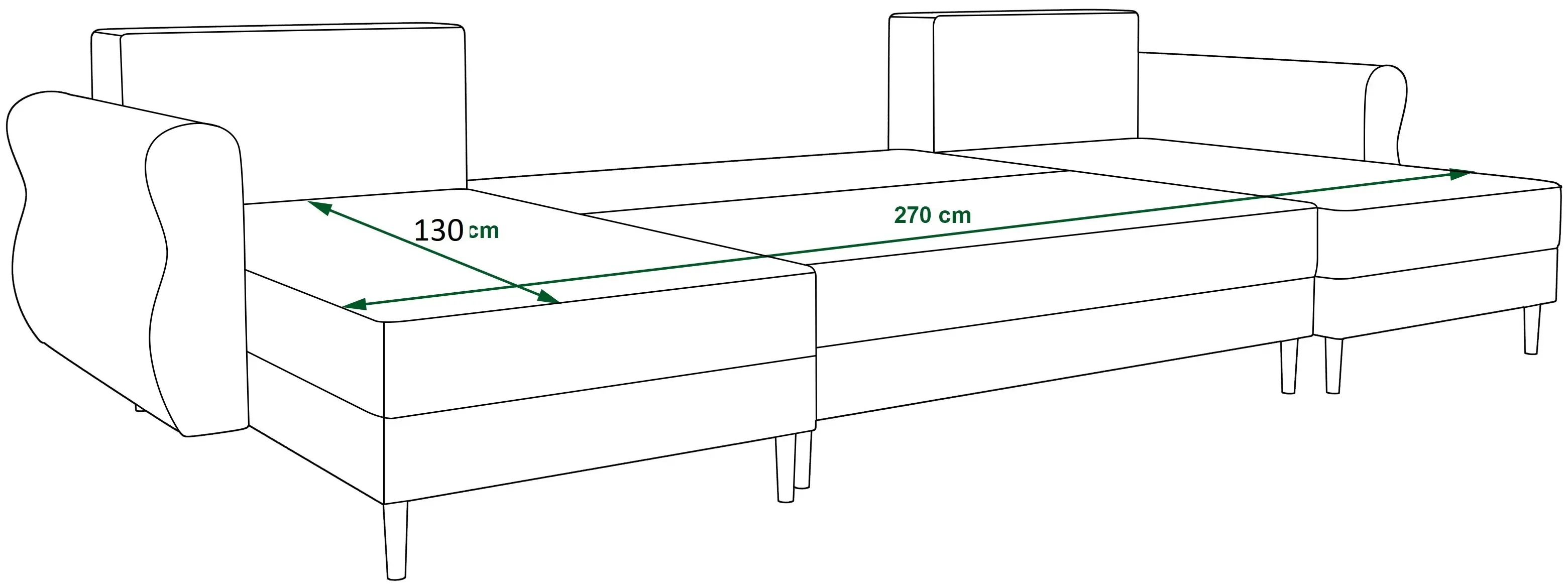 Canapea in forma de U Space Meble Apollo U Itaka 10 (Green Dark)