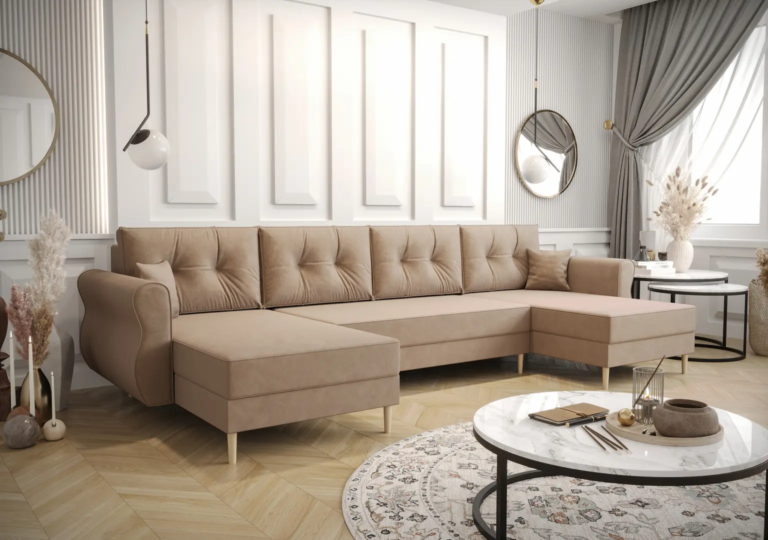 Canapea in forma de U Space Meble Apollo U Itaka 48 (Beige Dark)