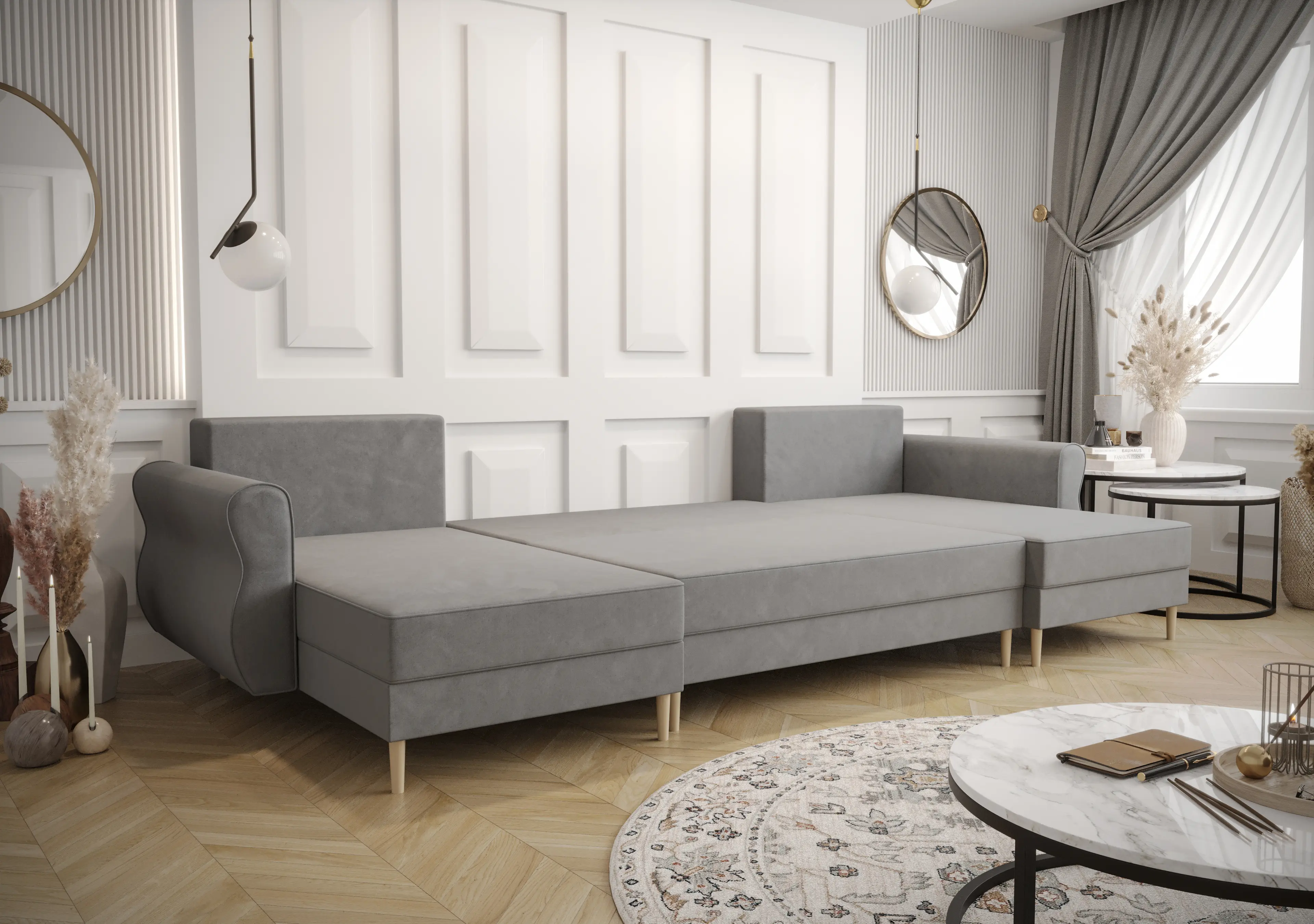 Canapea in forma de U Space Meble Apollo U Itaka 50 (Gray Light)