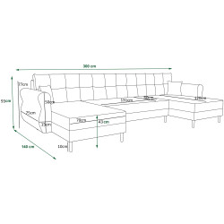 Canapea in forma de U Space Meble Apollo U Itaka 50 (Gray Light) Thumb
