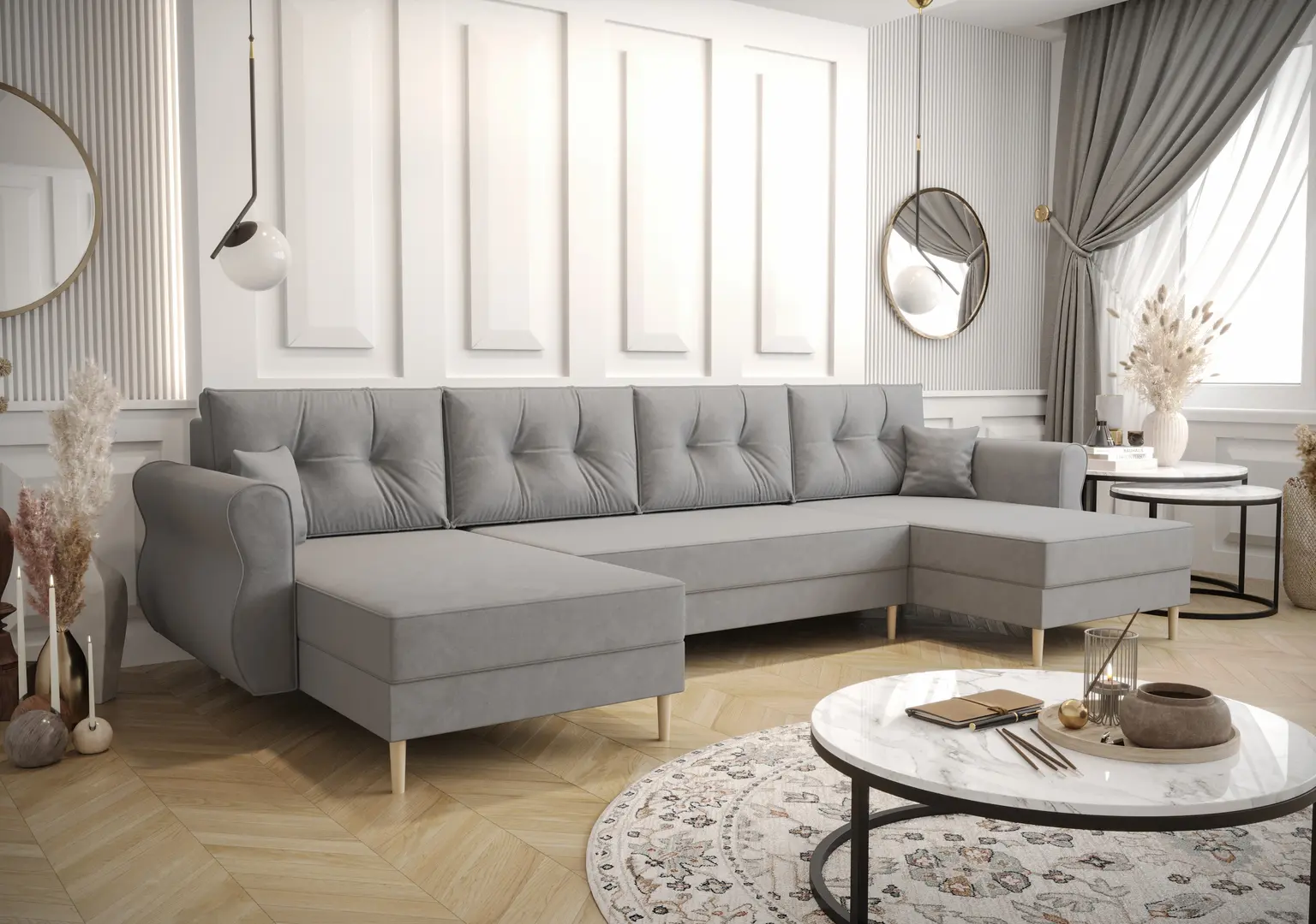 Canapea in forma de U Space Meble Apollo U Itaka 50 (Gray Light)