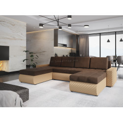 Canapea in forma de U Space Meble Bolt U Bis M20/D100Pik (Brown/Beige)