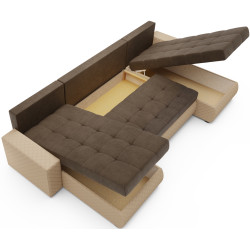 Canapea in forma de U Space Meble Bolt U Bis M20/D100Pik (Brown/Beige) Thumb