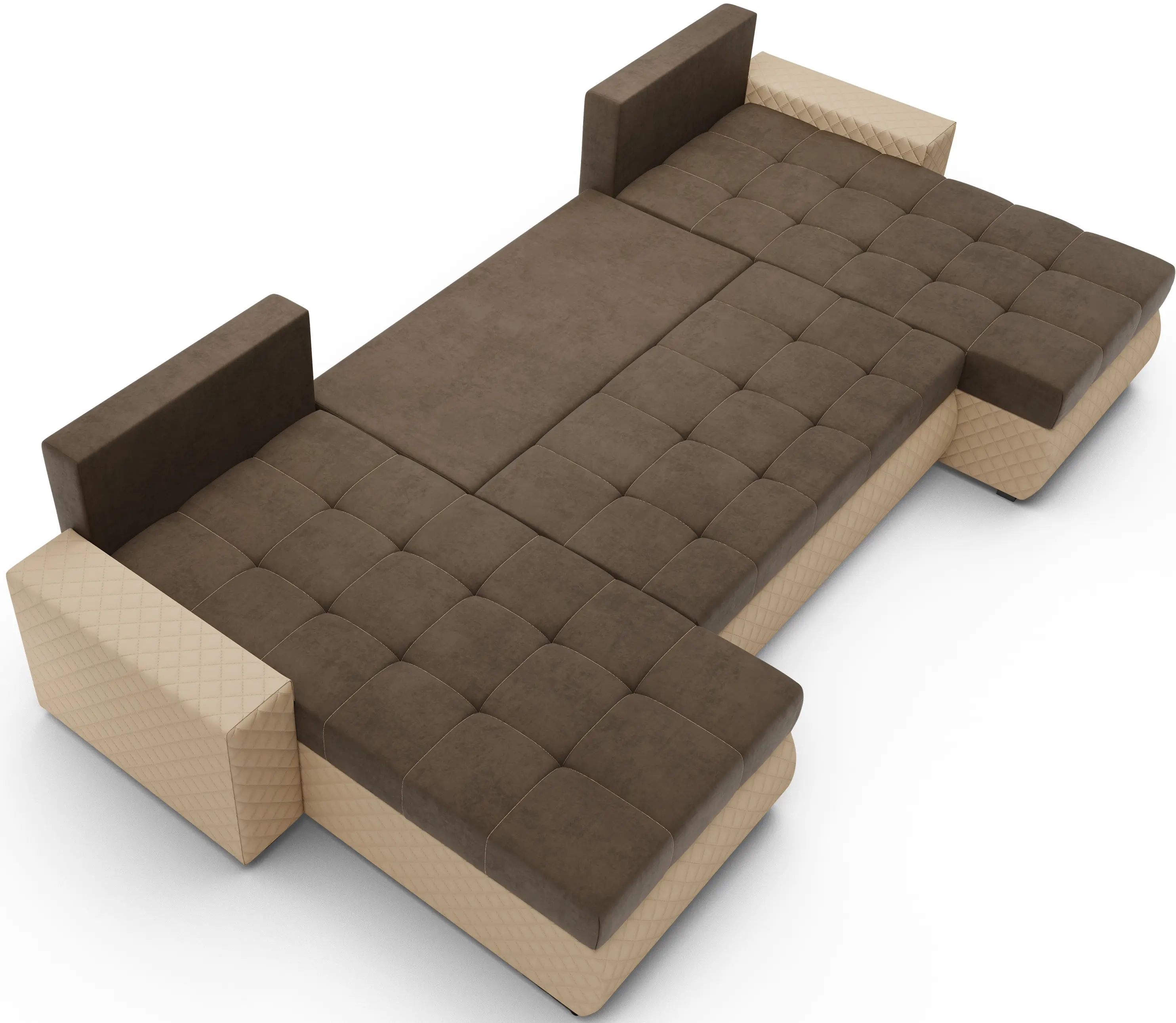 Canapea in forma de U Space Meble Bolt U Bis M20/D100Pik (Brown/Beige)