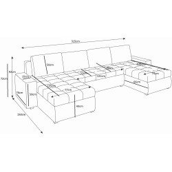 Canapea in forma de U Space Meble Bolt U Bis M20/D100Pik (Brown/Beige) Thumb