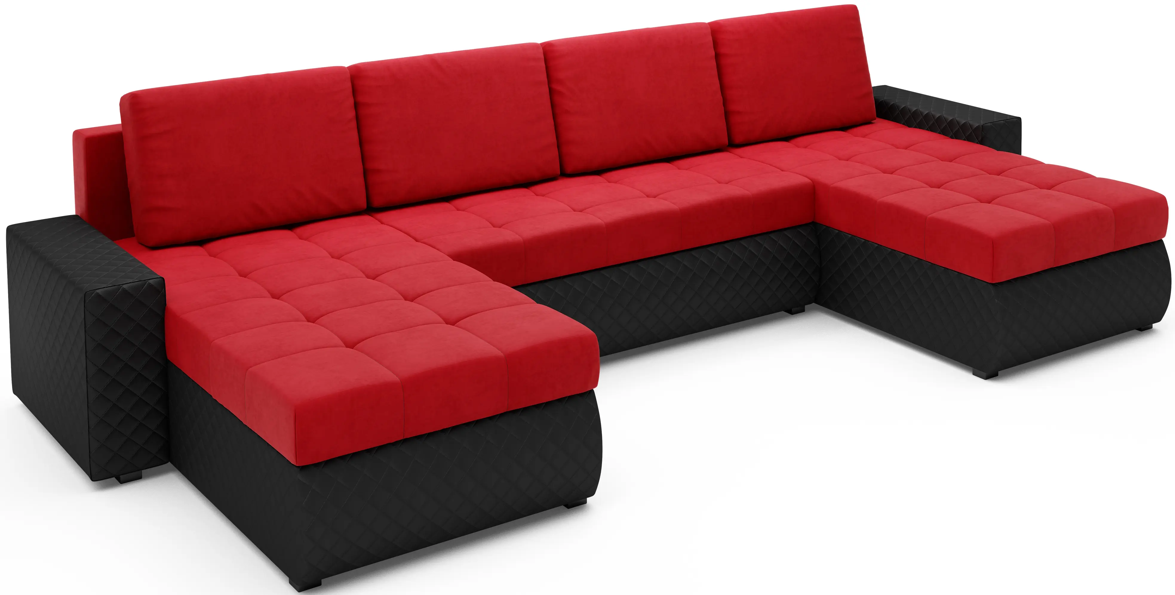 Canapea in forma de U Space Meble Bolt U Bis M22/D8Pik (Red/Black)