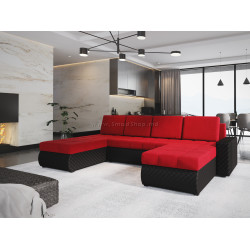 Canapea in forma de U Space Meble Bolt U Bis M22/D8Pik (Red/Black)
