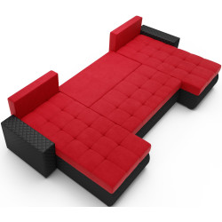 Canapea in forma de U Space Meble Bolt U Bis M22/D8Pik (Red/Black) Thumb
