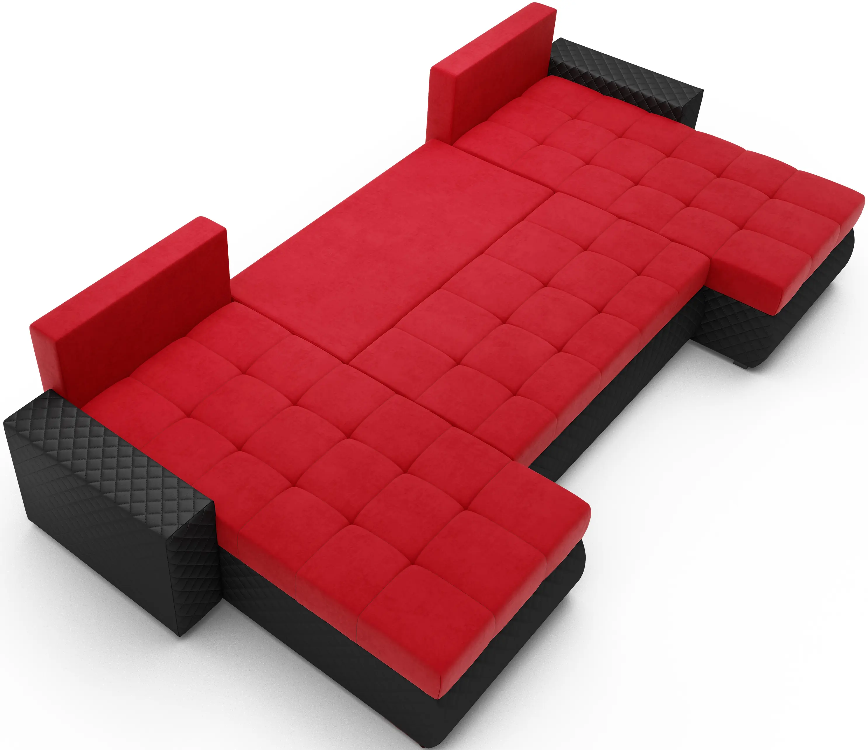 Canapea in forma de U Space Meble Bolt U Bis M22/D8Pik (Red/Black)