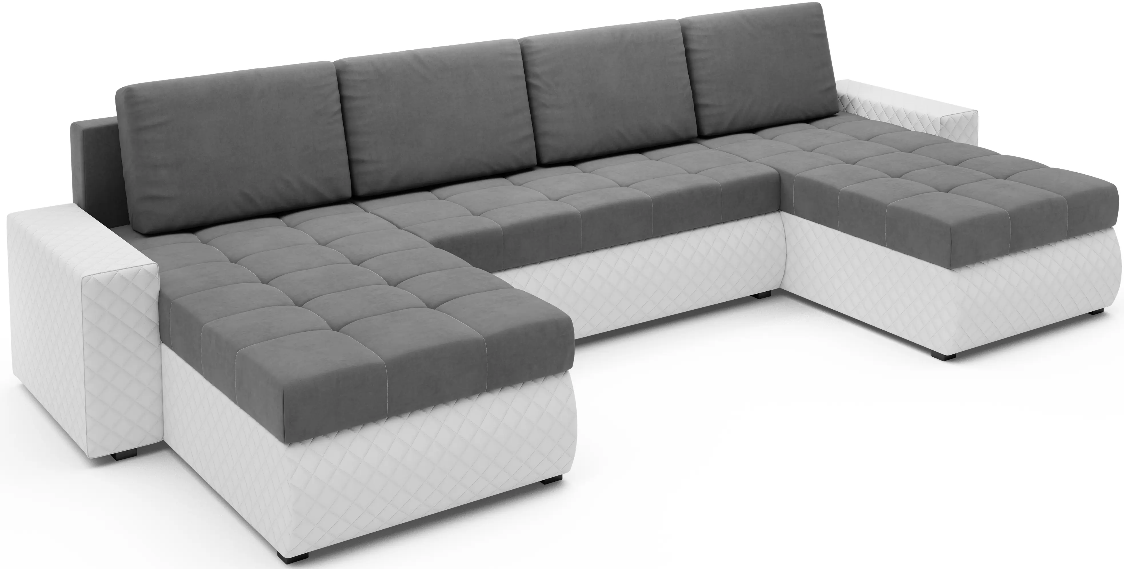 Canapea in forma de U Space Meble Bolt U Bis M27/D511Pik (Gray/White)