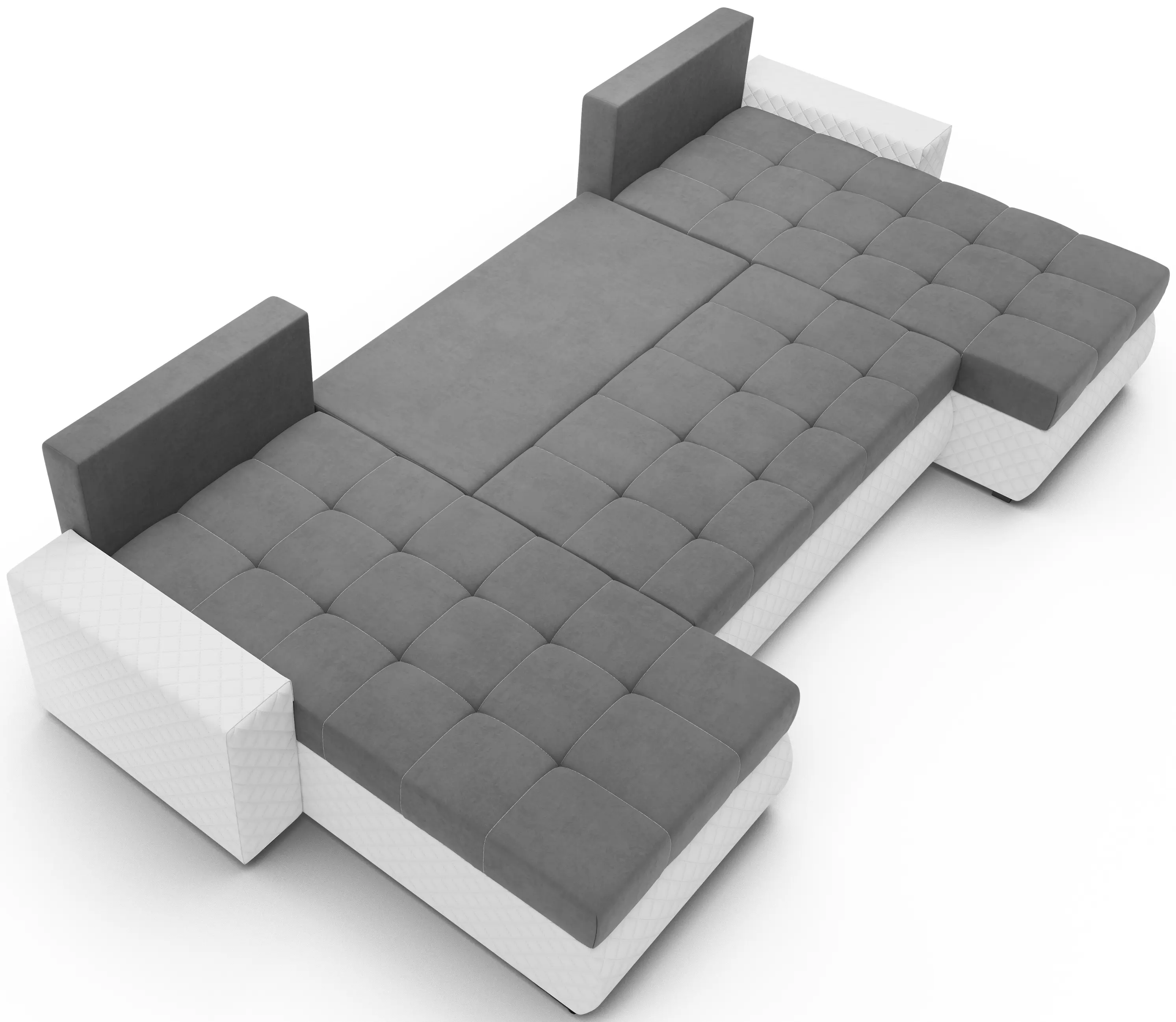 Canapea in forma de U Space Meble Bolt U Bis M27/D511Pik (Gray/White)